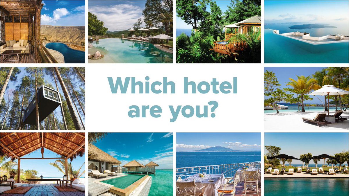 Which hotel are you? There’s only one way to find out… bit.ly/1NhTD2s <a href="/Smithhotels/">Mr & Mrs Smith</a> #SmithSummer