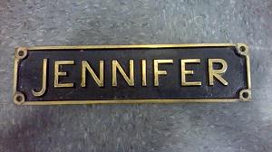 #jennifer in your life? name plate for sale in #Railwayana 11 July <a href="/ThirskRuralBC/">Thirsk Auction Mart</a>
