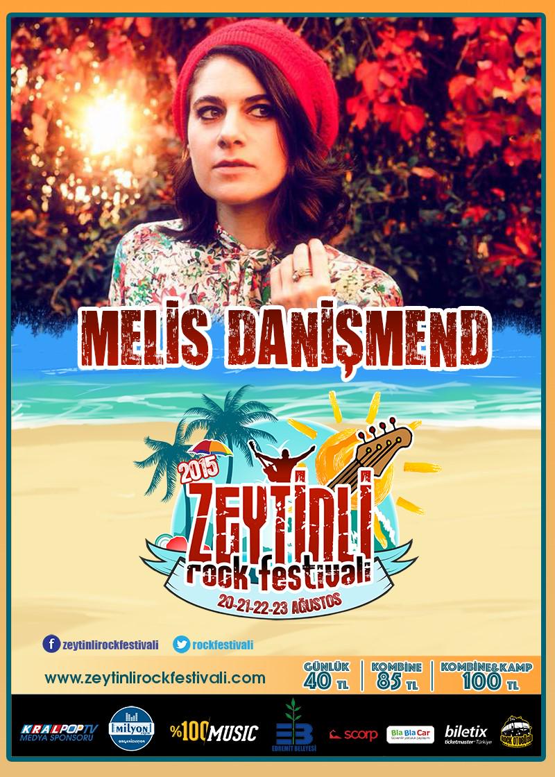 22 Ağustos Cumartesi günü <a href="/melisdanismend/">Melis Danişmend</a> Zeytinli Rock Fest'te!