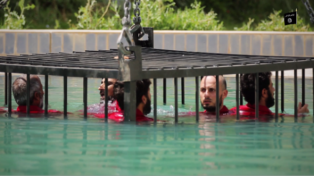 TheCuggsmeister's tweet photo. Graphic Execution Video Shows ISIS Drowning, Beheading and Burning Prisoners http://t.co/kUs8hQtKPx #atheism #SNRTG http://t.co/WXXYD8pFUF