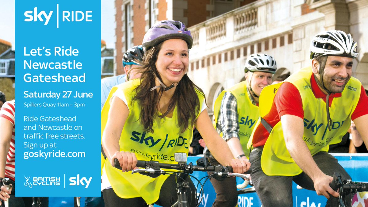 gateshead's tweet image. There’s still time to register for Sky Ride NewcastleGateshead this Saturday! Sign up free! tinyurl.com/onnup4t