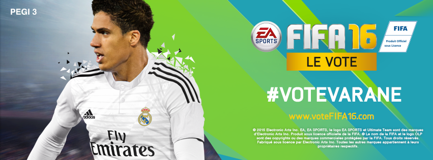 kevingameiro9's tweet photo. Comme moi, allez voter @raphaelvarane pour le retrouver sur la jaquette #FIFA16
http://t.co/SNP76bfZvN #VOTEVARANE http://t.co/clNQ1Lyek3