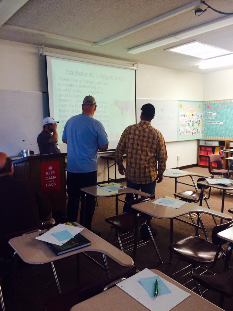 MGiffing's tweet photo. Cattle Call - Dating Game fun! At UAAE Conference - @DuPont_News #nataa14 Inquiry learning at its best! http://t.co/RfeK9574nd