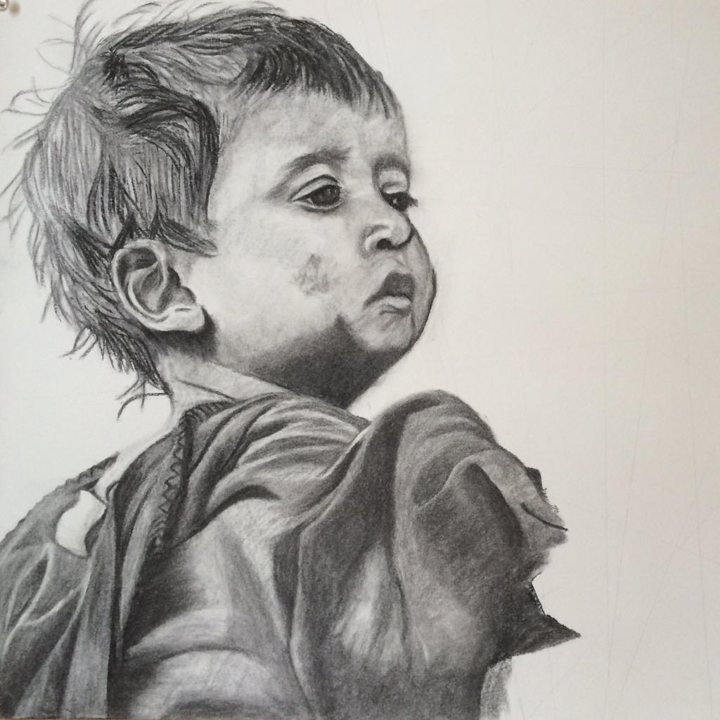 Figure sketch A poor and malnourished human Drawing by Saad Khan  Saatchi  Art