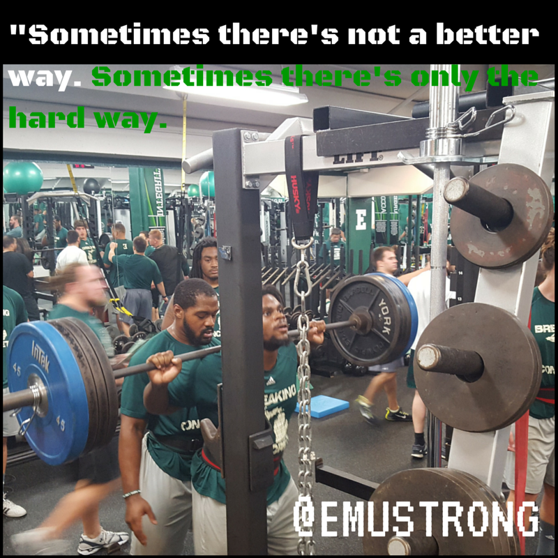 EMUSTRONG's tweet photo. “Sometimes there isn’t a better way. Sometimes there’s only the hard way”#DerrickDunlap #thehardpath @EMUFB #concrete http://t.co/moWAXN6iuc
