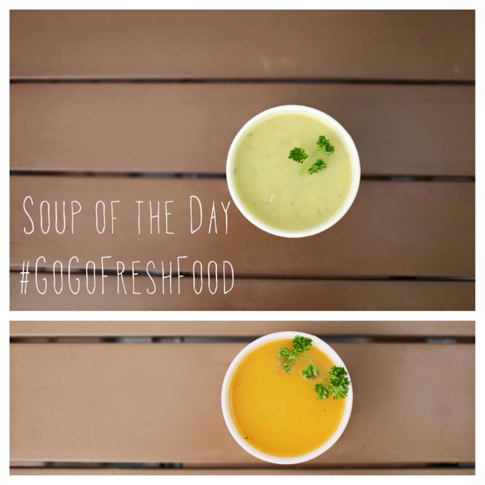 GoGoFreshFood's tweet image. Stop by for a quick #lunch &amp;amp; nourishing bowl of #soup. Today we have Sweet Summer Corn Soup &amp;amp; Chicken Asparagus Soup