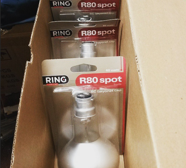 allpowerelect's tweet photo. CLEARANCE: 33 x Ring Lighting R80 240V Spot Bulbs 60w. £20.00 plus FREE POSTAGE! http://t.co/vdbTkP8gX2 #clearance http://t.co/uqwzG8t8rj