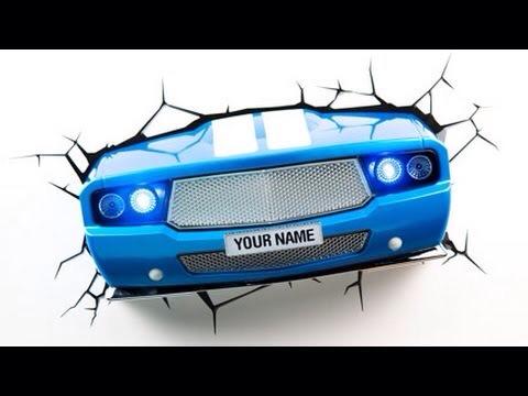 3DFX_Ireland's tweet photo. Blue Classic Car..3D Wall light,personalise name plate, crack sticker included..great night light..safe for kids http://t.co/GJqOxEkAQB