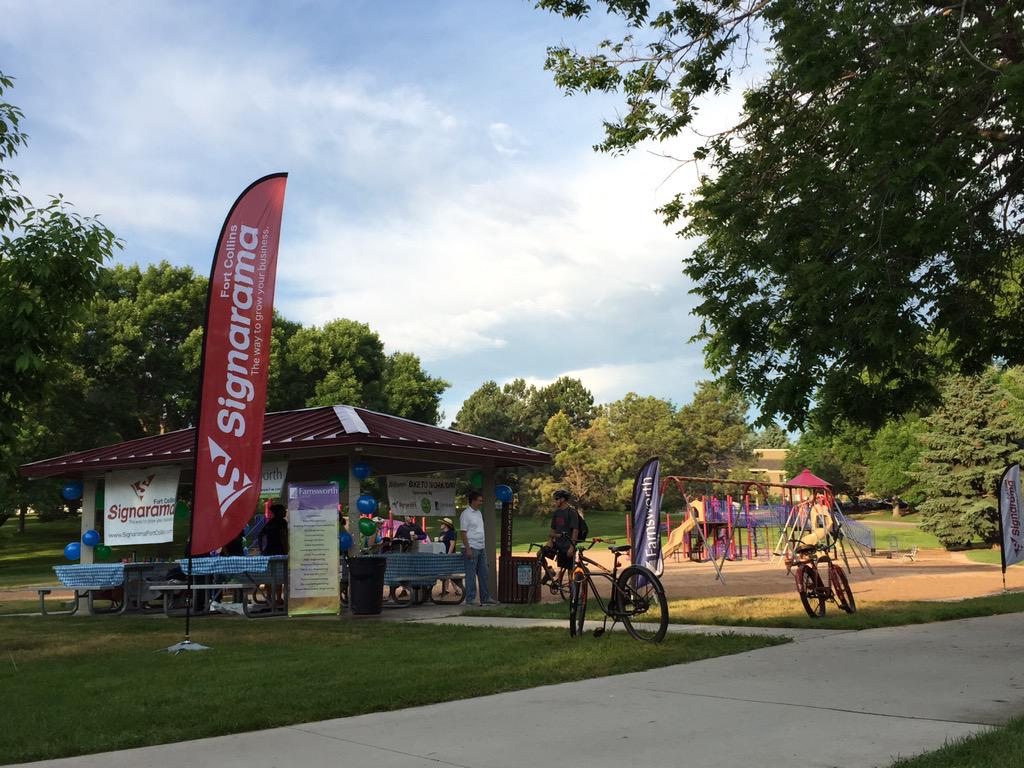 SignaramaFC's tweet photo. Come see us NOW at our #BiketoWorkDay station at Edora Park &amp; Spring Creek Trail!! Breakfast burritos! http://t.co/BwDLTe6Cdt