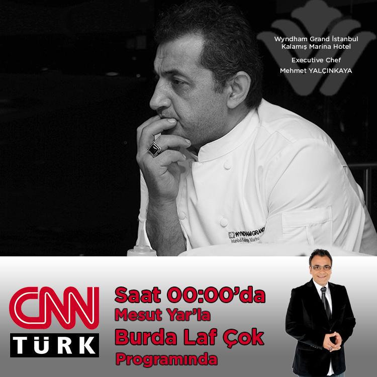 OuzoRoof's tweet photo. @chefyalcinkaya bu gece CNN Türk'te @mesutyar'ın konuğu olacak. #ouzoroof #wyndham #kalamis #istanbul #buradalafcok http://t.co/FtHPg2ezSm