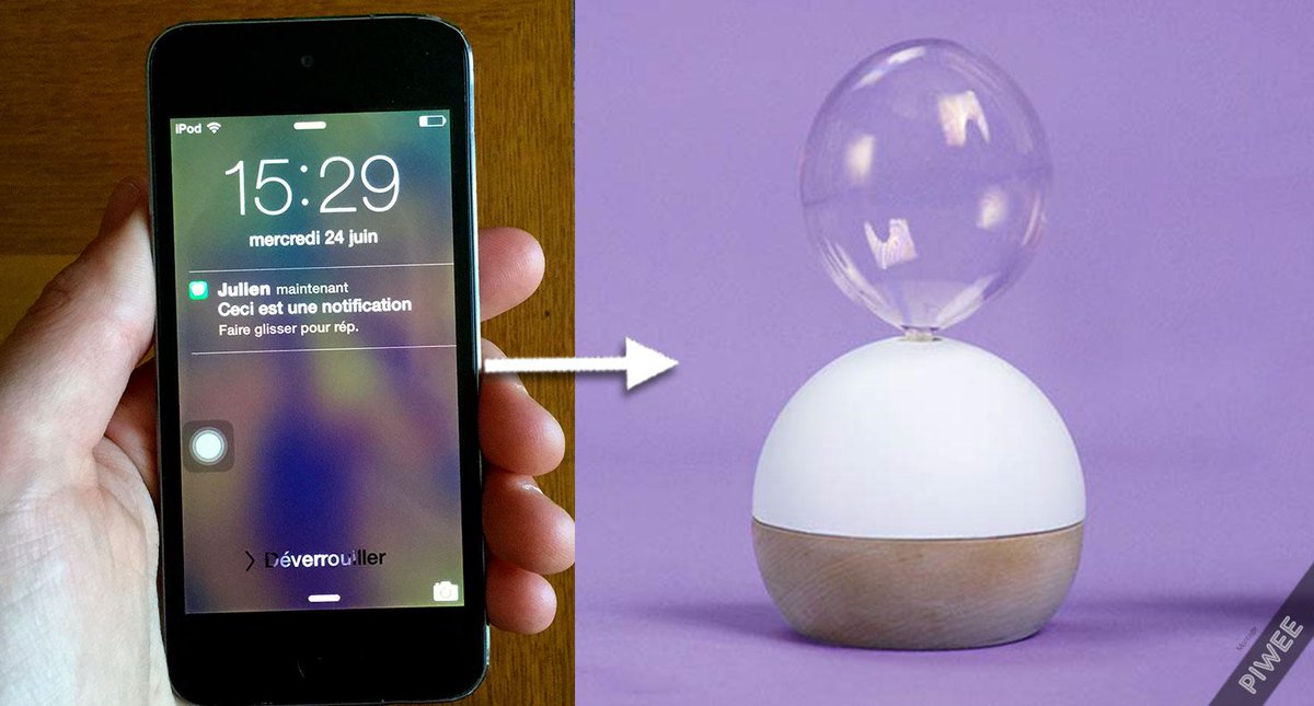 julienfabro's tweet image. Génial ! Ce gadget fait des bulles a chaque notif'que vous recevez (mails, retweets…) &amp;gt; bit.ly/1Rw7dzH