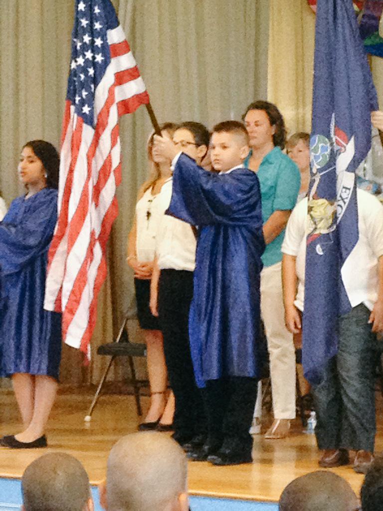 PKopez's tweet photo. My lil bro killin' it at 5th grade graduation #flagboi http://t.co/hnZSxKXozU