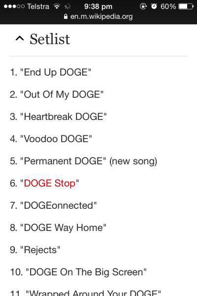 5sose31d's tweet image. I'M IN LOVE WITH 5SOS NEW SETLIST ACCORDING TO WIKIPEDIA
 #dogefamily