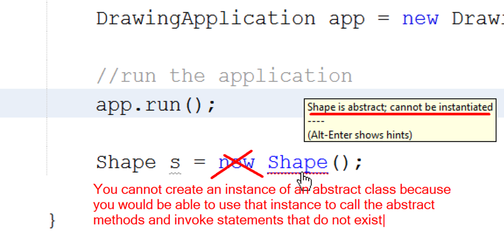 ProfM_OOP2's tweet image. Abstract classes cannot be instantiated. They are too... #abstract to exist as objects.