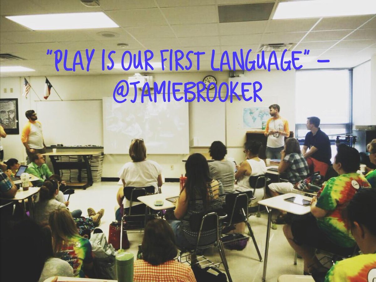 Kahoot's tweet photo. "Play is our first language" - @jamiebrooker #iplza15 #LoudLearning http://t.co/DxZHGIwtWD