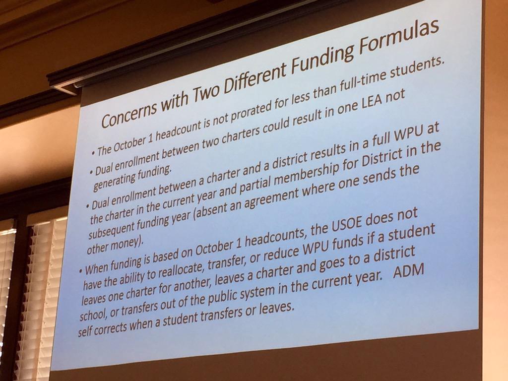 BjaminWood's tweet photo. Task force discussion funding discrepancies btwn charter and district schools. #uted #utpil http://t.co/jFAgRymbZK