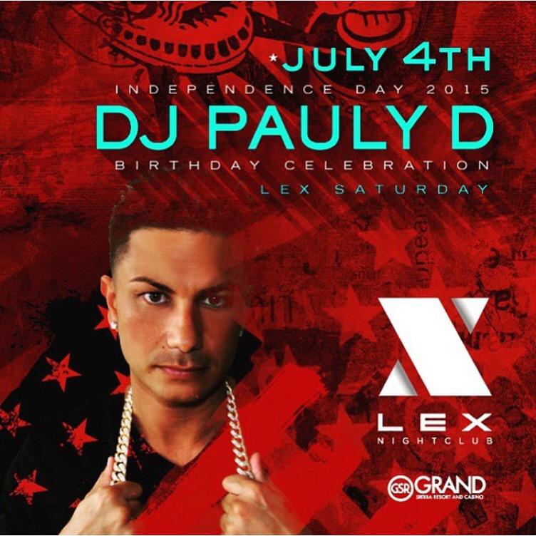 DJPaulyD's tweet photo. Saturday July 4th Come Celebrate My B-Day @LexNightclub In Reno !!! #ILoveBirthdays #4thofJuly http://t.co/tm4m9MMcyI http://t.co/JF0CAtprZe