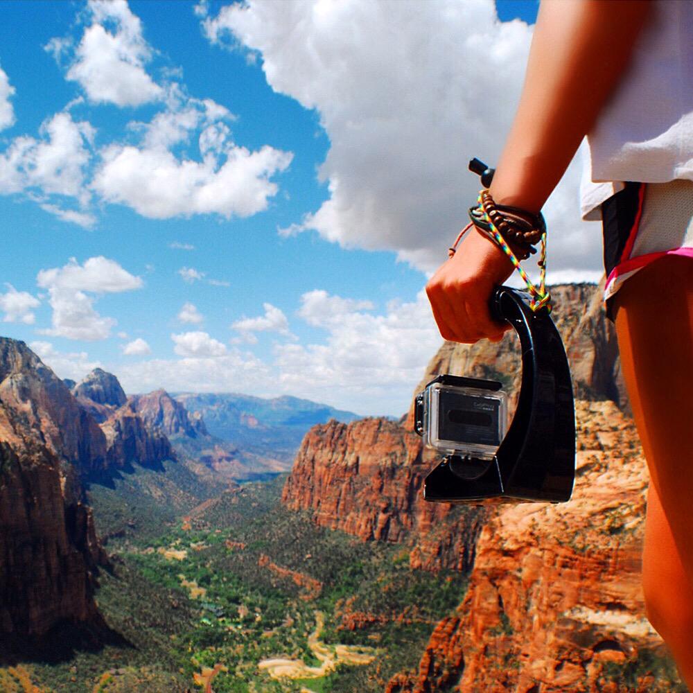 goworx's tweet photo. Scoping out #Zion National Park with The #OriginalHandle and #GoPro! Such a sweet view! Photo: Hannah K. // #GoWorx http://t.co/Xe6JECXR8B