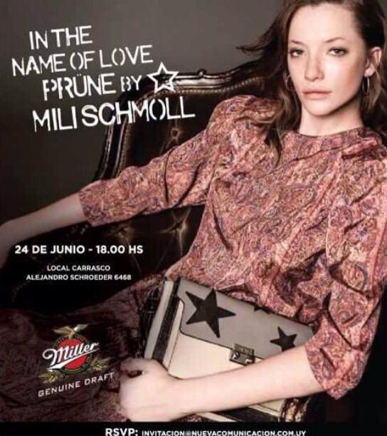 NuevaComUy's tweet photo. HOY !! Presentación nueva colección limitada de #Prune diseñada x la modelo internacional Mili Schmoll @revistabla http://t.co/4QqqptIZVP