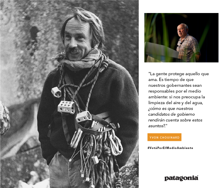 patagoniaBA's tweet photo. #VotáPorElMedioAmbiente #Elecciones2015 #YvonChouinard #Patagonia @patagonia #VoteTheEnvironment #BuenMiercoles http://t.co/NKmk1rK63N