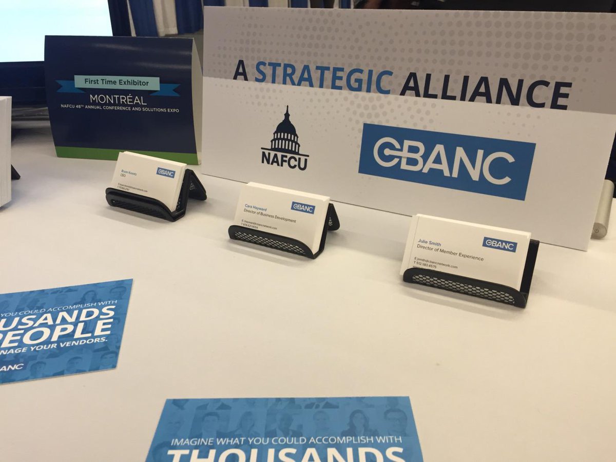 cbanc's tweet photo. CBANC and NAFCU announce strategic alliance today to bring compliance help to more credit unions. #NAFCUAnnual #CBANC http://t.co/2P7pf51uR6