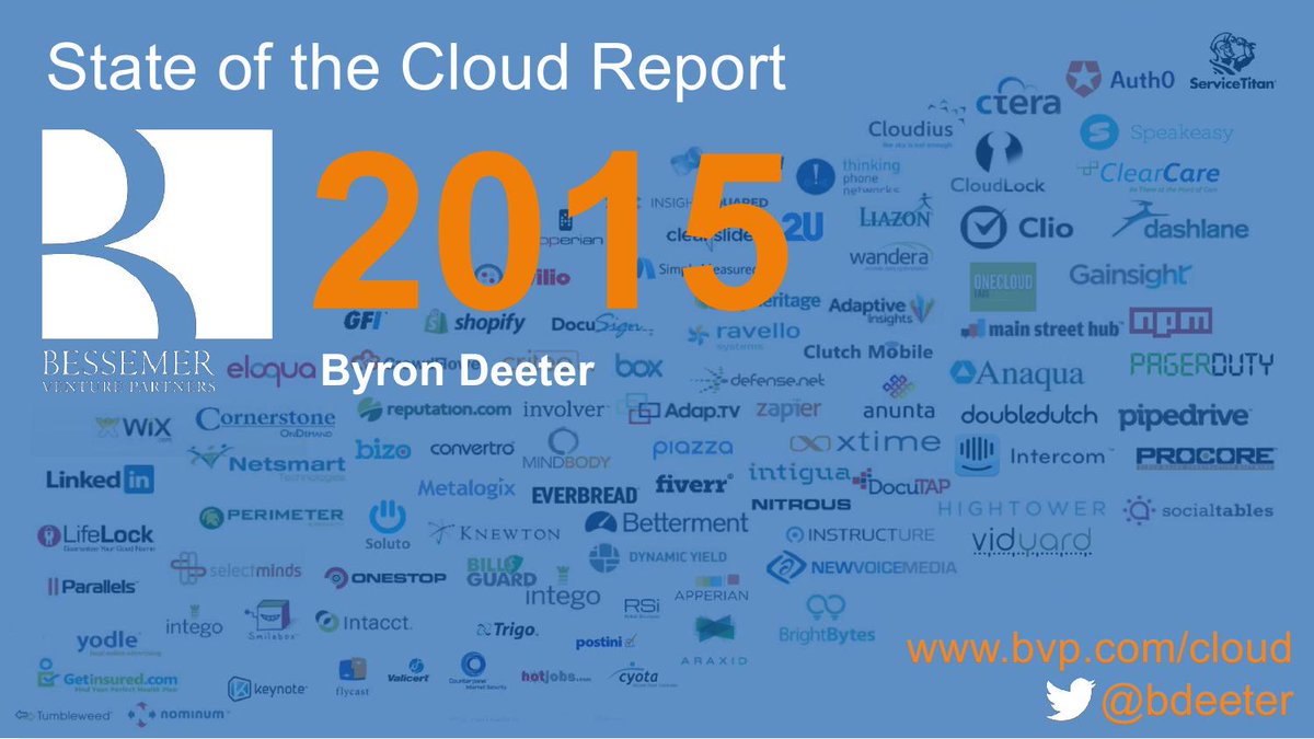 State of the Cloud Report: <a href="/bdeeter/">Byron Deeter</a> of <a href="/BessemerVP/">Bessemer</a> outlines key industry trends &amp; metrics. bit.ly/1H3yyK8
