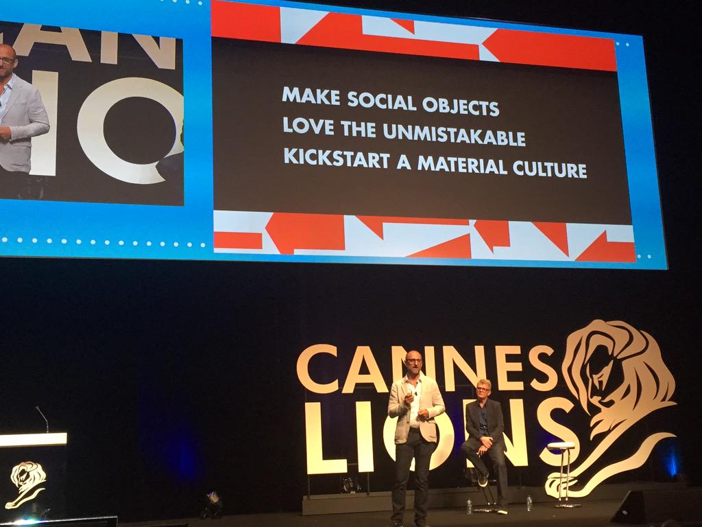 weinstock's tweet image. #CannesLions #rfbinder Make Social Objects, love the unmistakeable, kickstart a material culture