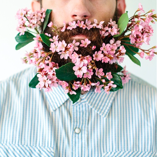 BloompopHQ's tweet photo. Yes, flowers do beard. Love this repurposed flower crown from .@WillitBeard http://t.co/SgSaiU3McG