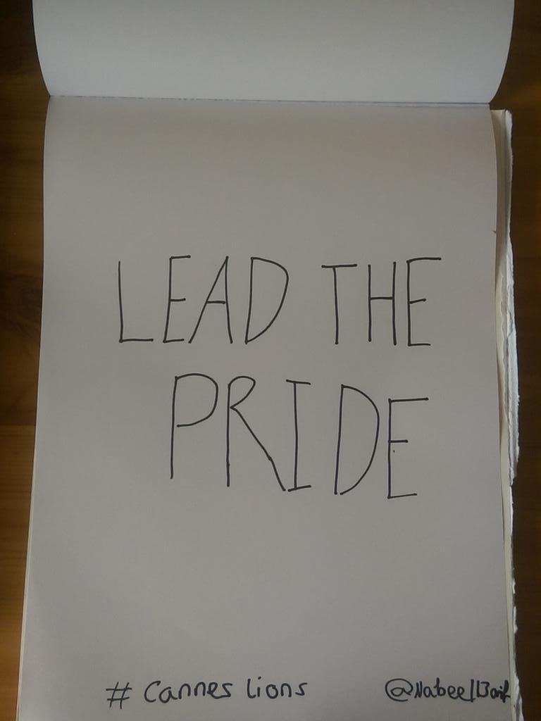 BUAdSoc's tweet photo. @OneMinuteBriefs #LeadThePride @Cannes_Lions hopefully this hasn't been done yet http://t.co/mlXvx56DUj