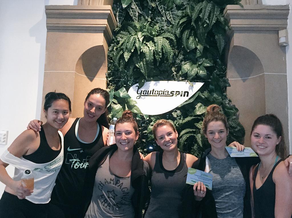 karilynt's tweet photo. Getting our sweat on @YoutopiaStudio this am, thanks for a great workout! #fitterwithtwitter #spin http://t.co/qfNFOb018S