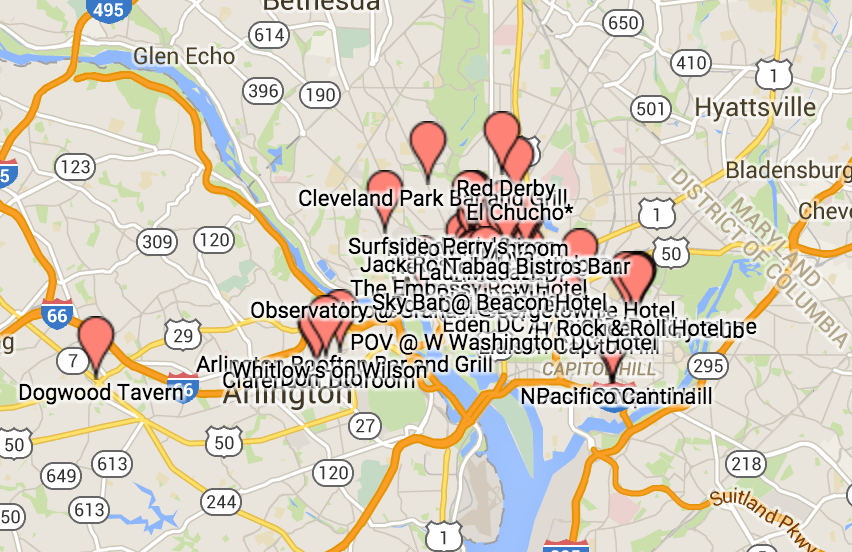 washingtonian's tweet image. Hey, it’s finally not oppressively hot. Good rooftop-bar weather. Here’s the trusty map: washingtonian.com/blogs/bestbite…