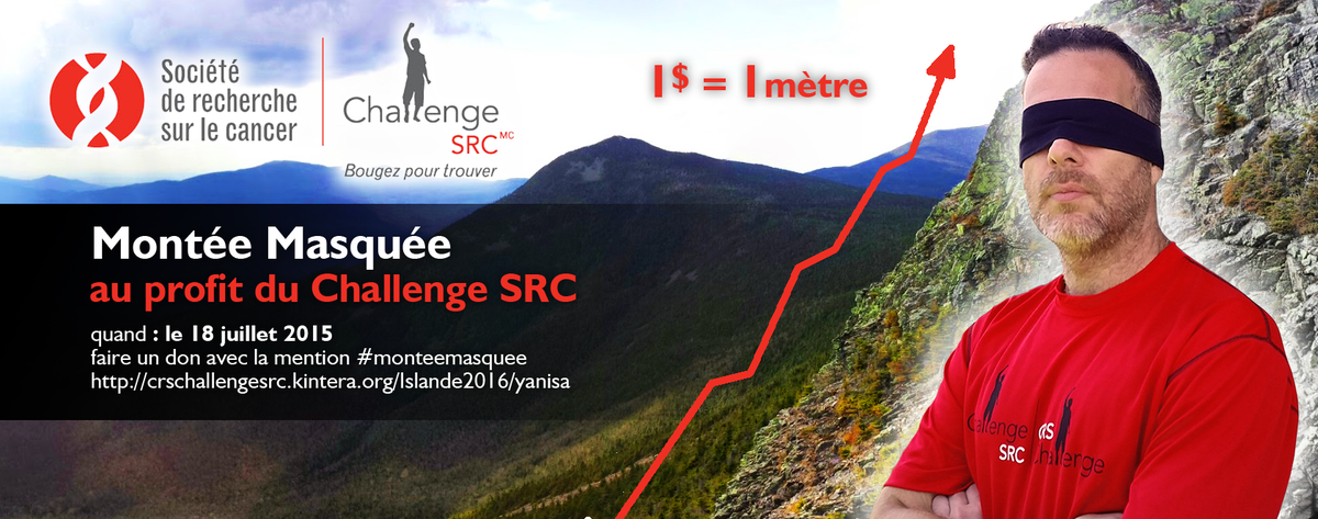 yannickmenard's tweet photo. Faites un don sur http://t.co/n9sD8zjJjc avec mention #MontéeMasquée et je grimperai un mètre par 1$ les yeux bandés http://t.co/TynQadM7gl