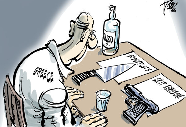 LucasStolle's tweet photo. Here we have two nice perspectives of the Greece Crisis. The one shows Greece struggling the second one Greeks Power http://t.co/QA5UHaSLsT