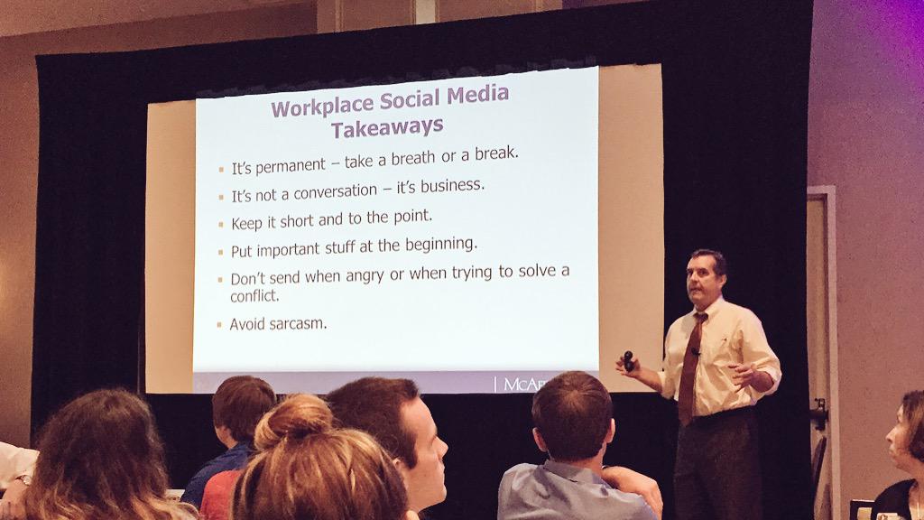 candorpr's tweet photo. Thanks to Charlie Plumb from @McAfeeTaft for sharing workplace social media tips with @InternOKC #ConnectOKC http://t.co/qLZbypc9Cm