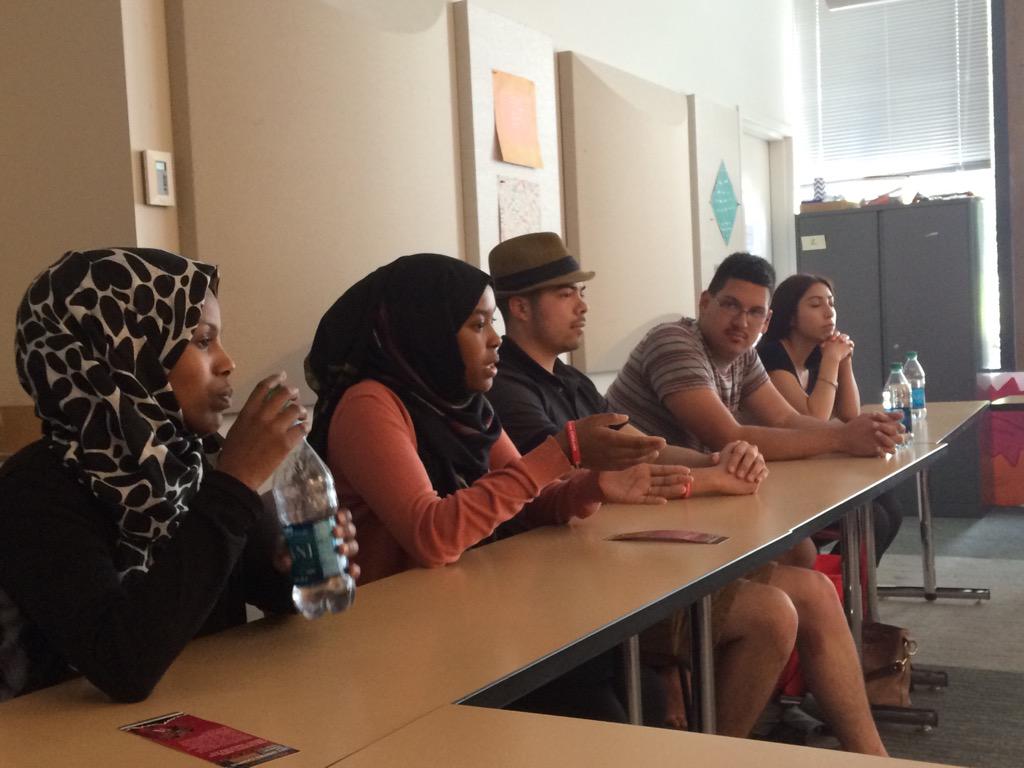 EricHougan's tweet photo. Listening to amazing teacher candidates speaking to high school students about #highered, #struggles, and #teaching http://t.co/IecN7Q477g