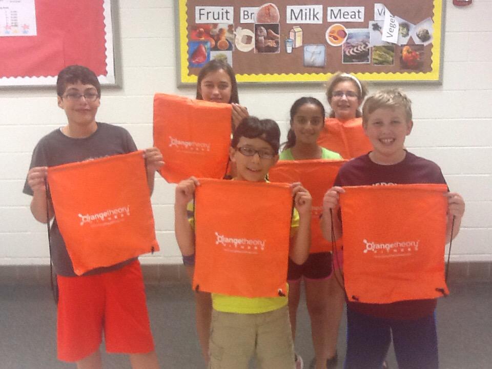 ryan_hitchman's tweet photo. Thank you to Orange Theory Fitness for motivating our 6th grade students during Belmont Extreme &amp; for the string bags http://t.co/RGrY6ogkr1