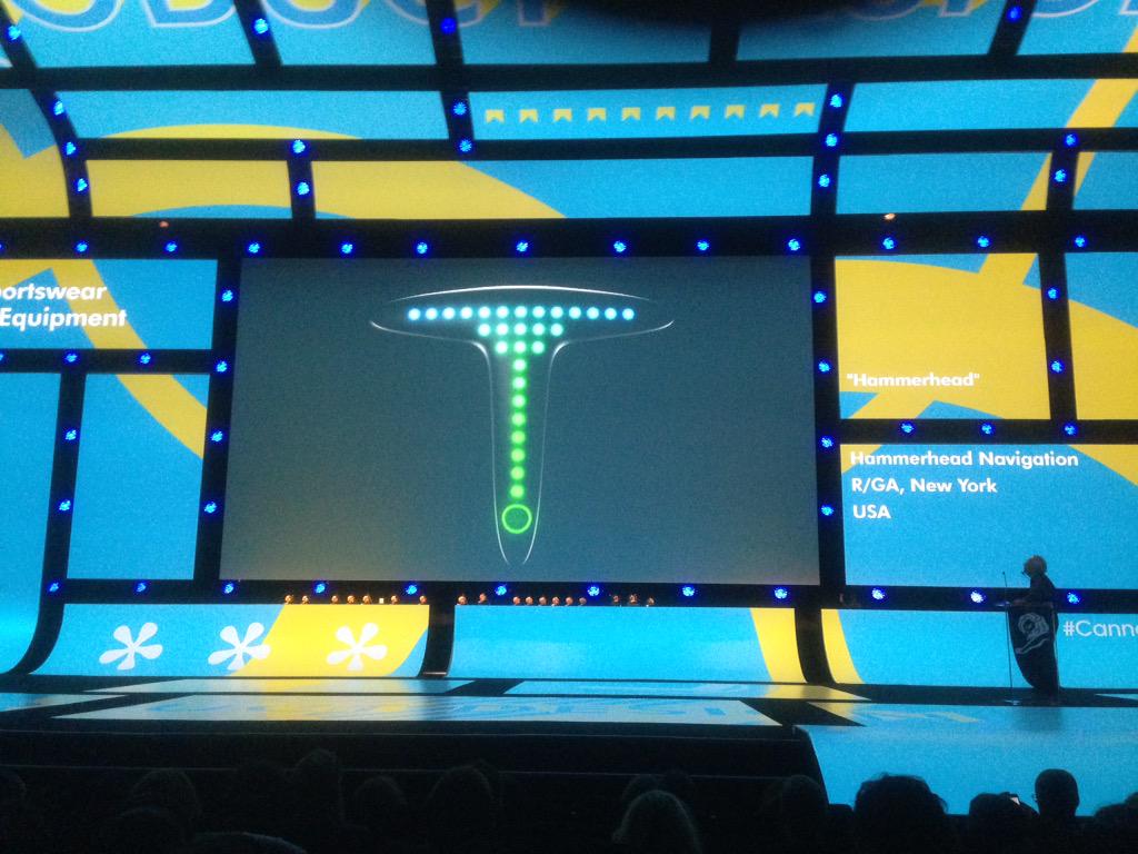 SebasCavanagh's tweet photo. Great #design on Hammerhead &amp; @R/GA gold At @Cannes_Lions http://t.co/Y6VdJZ15tr
