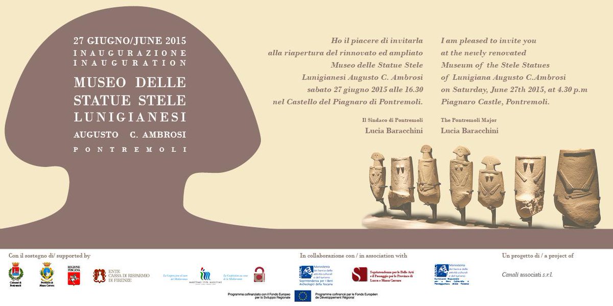 MuseoStele's tweet photo. #savethedate sabato #27giugno @CPontremoli #inaugurazione nuovo #museo #statuestele 
@Mi_BACT @LuBeC2015 #arte http://t.co/6fl4yYHLF6