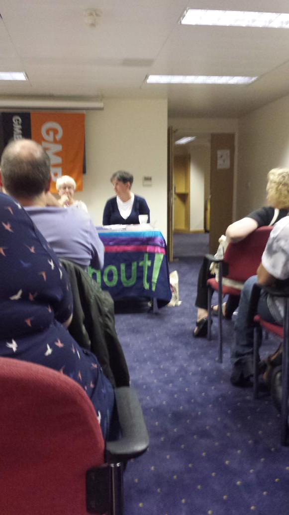 backdoorBeryl's tweet photo. James Murray and Stonewall housing addressing GMB LGBT shout fringe meeting #shout2015fringe http://t.co/Fs0TU4HJek