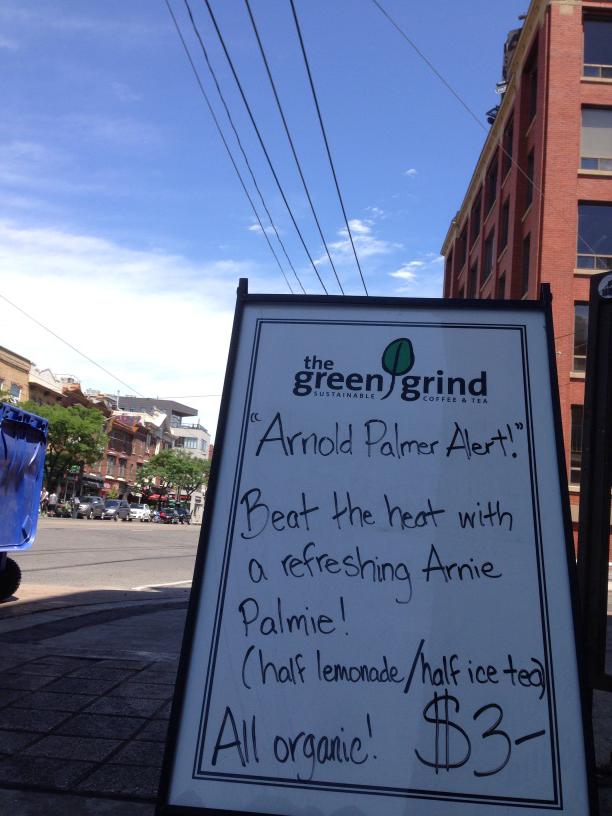 The_Green_Grind's tweet photo. For a limited time only! Grab a delicious organic arnie palmie for $3! So refreshing! http://t.co/eyGlkhxNbU