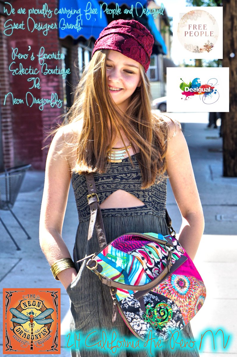 NeonDragonflyNV's tweet image. @FreePeople @Desigual_USA We LOVE summer!!! #summerthreads #summerfashion #womensclothing #accessories #boutique