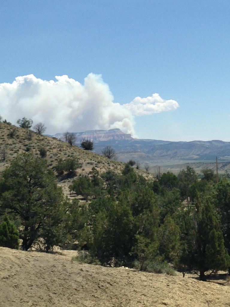 #smoke over Powell Point in Grand Staircase-Escalante.