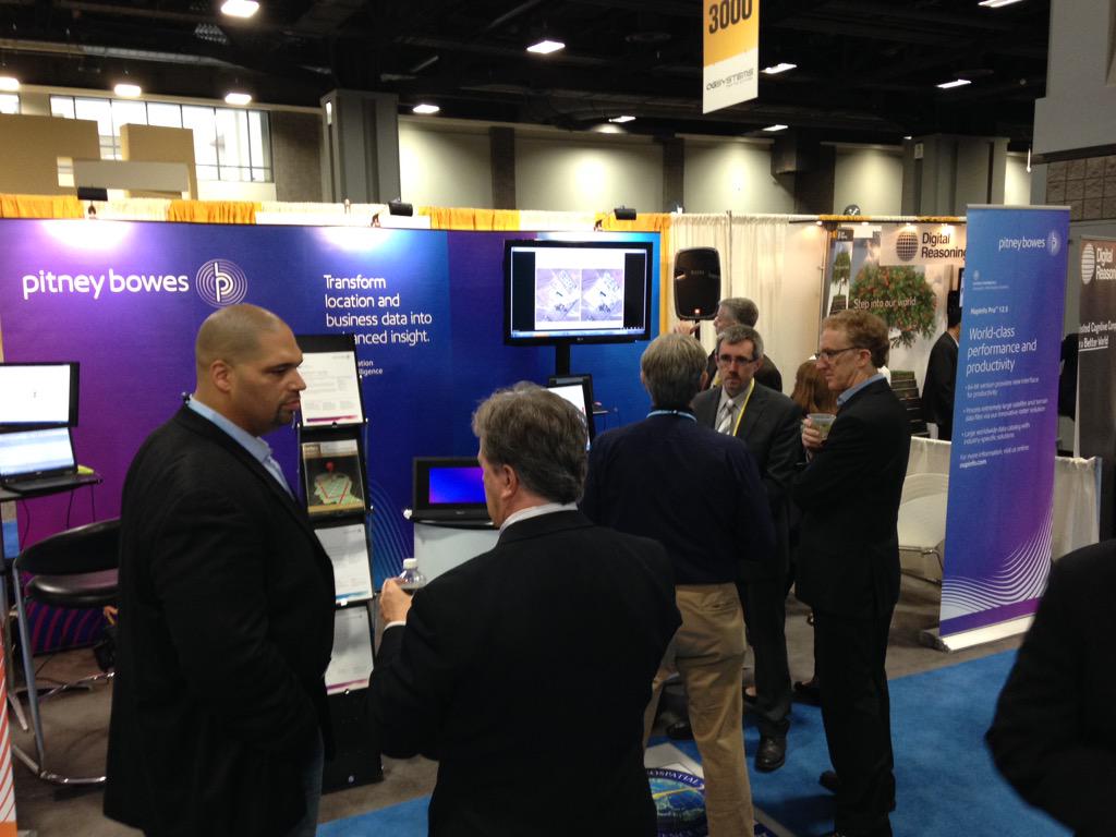 joefrancica's tweet image. The @PitneyBowes team engaging #GEOINT2015 attendees with #mapinfo and #spectrumspatial technology #FasterRaster