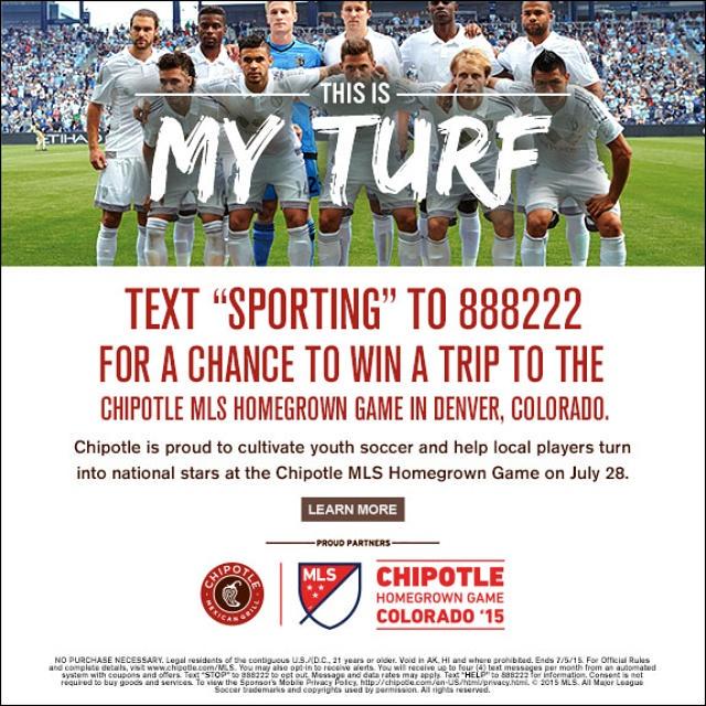 SportingKC's tweet image. The future of #MLS will be on display on July 28. Enter @ChipotleTweets' contest for your chance to win tickets!