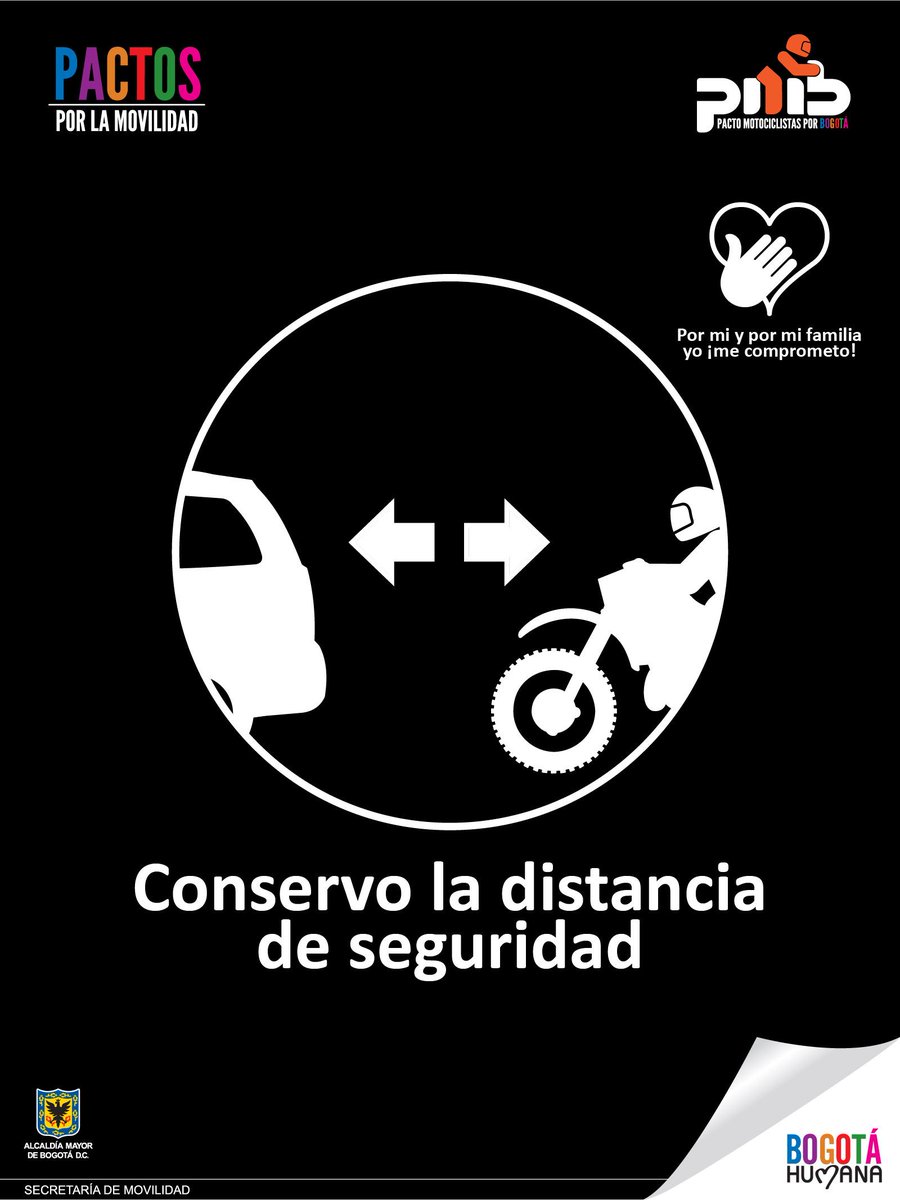 SectorMovilidad's tweet photo. #Motociclista conserva la distancia de seguridad. Protege tu vida, alguien te espera. #PactosSDM #SemSeguridadVial http://t.co/g6h2ti4pnz