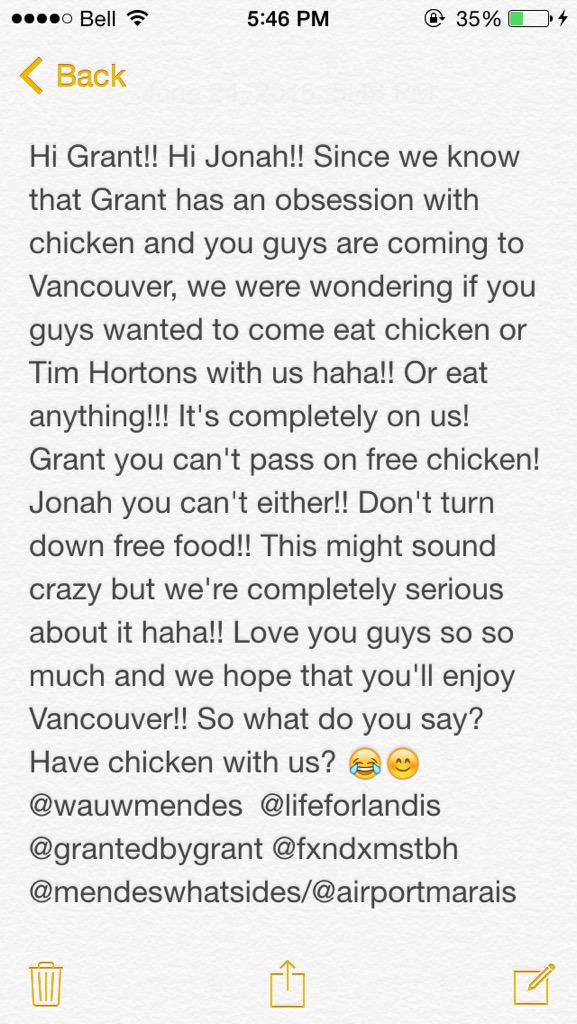 cantrytostop's tweet photo. This is our third time trying this so....what do you guys say? Eat chicken with us haha? 😌😂 http://t.co/b2W9MVjFRd