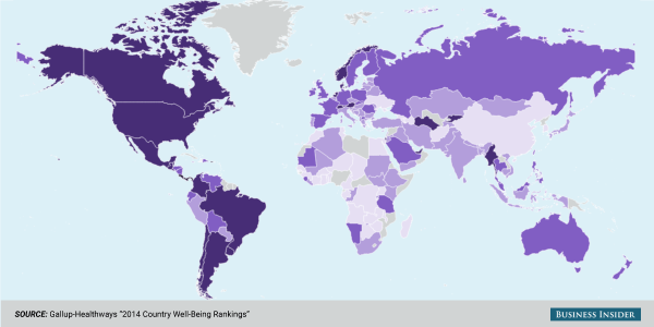 BusinessInsider's tweet photo. The 25 countries where people feel best about their lives http://t.co/u5x6YEnDjI http://t.co/D2AF7IOY2Q