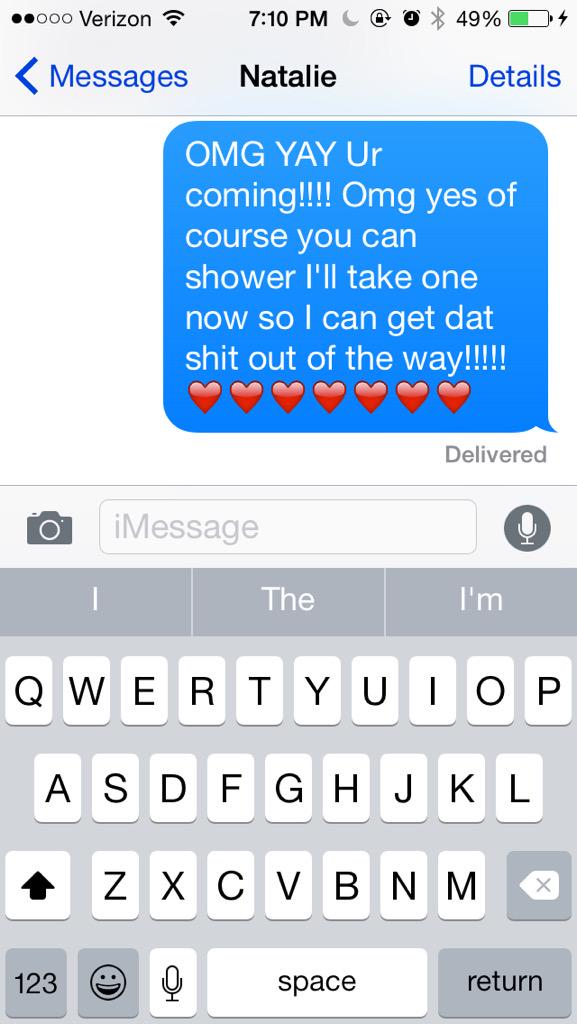 When I find out schlech is spending the night 💕💕