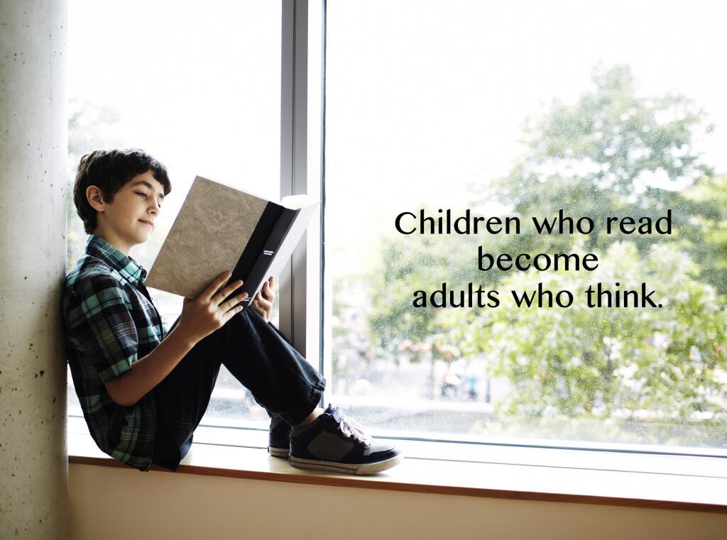 JasonElsom's tweet photo. Children who read become adults who think. 
#edchat #literacy #books http://t.co/VVpAxvXpID