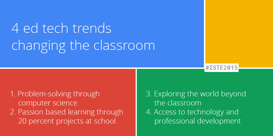 GoogleForEdu's tweet photo. What IT trends are impacting schools? Here's @jkrouskoff take http://t.co/1iUNh9gHLp #ISTE2015 http://t.co/dxNp5ozhxv